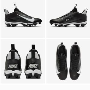 Nike Alpha Menace 4 Shark Football Cleats‎ FQ3875 Blk/Wht/Gray Smoke Sz.11W NWOB